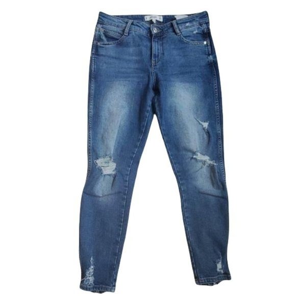 Mango MNG Skinny Isa Blue Wash Jeans -  Sz 2 - Picture 1 of 7